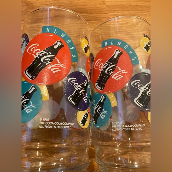 Vintage 1995 Coca Cola Always Glass Cup Set of 5 - Picture 8 of 8